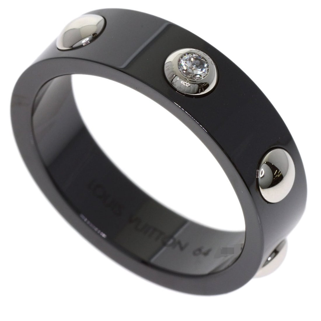 Louis Vuitton Petite Bague Crew 1P Diamond Ring #64 Ceramic/PT950 Women's LOUIS VUITTON: --- Catalog ---Category: SizeJP Size: 24US Size: 11.5Category: DesignType: Band ringStone: DiamondGender: WomenMaterial: Ceramic, Platinum 950Category: GeneralBrand: Louis Vuitton--- Item List ---Sect