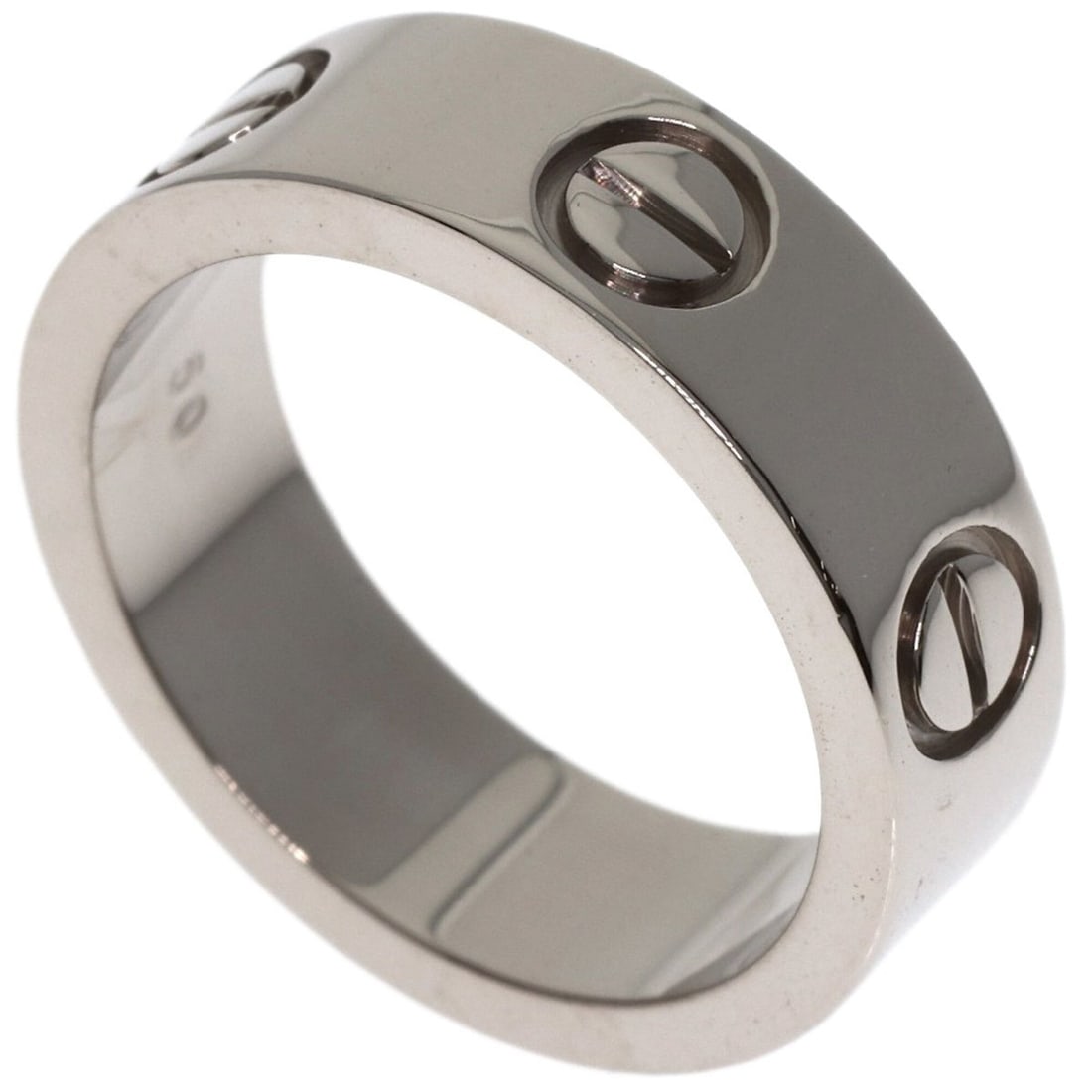 Cartier Love Ring #50, 18K White Gold, Women's Ring, CARTIER: --- Catalog ---Category: SizeJP Size: 10US Size: 5.5Category: DesignType: Band ringGender: WomenMaterial: White gold (18K)Category: GeneralBrand: Cartier--- Item List ---Section: ConditionRanking: Ran
