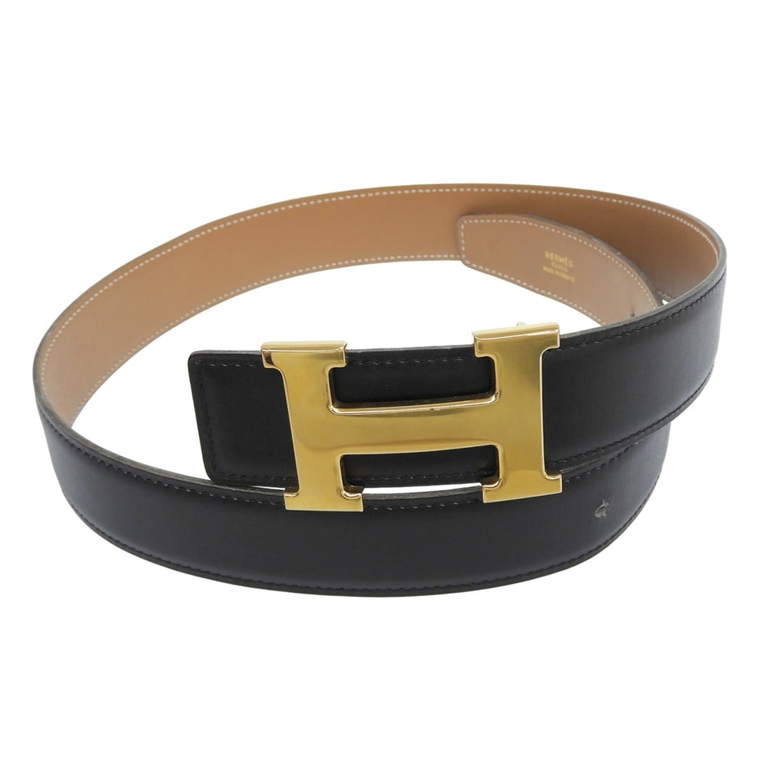 HERMES Vintage 1995 Constance Reversible Leather Belt with Gold Hardware, Black, Size 75 (with ?Y: --- Catalog ---Category: SizeLength: 67cm - 77.5cm / 26.37'' - 30.51''Category: DesignType: Standard beltColor: BlackGender: WomenMaterial (Strap): Leather Category: GeneralBrand: HermesCountry of Ori