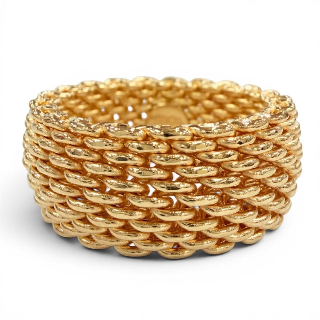 TIFFANY&Co. Tiffany Somerset Ring 750 (YG) Mesh Yellow Gold Weight 14.1g Women's: --- Catalog ---Category: SizeJP Size: 17US Size: 8.5Category: DesignType: Band ringColor: Yellow goldGender: WomenMaterial: Yellow gold (18K)Category: GeneralBrand: Tiffany--- Item List ---Section: Co