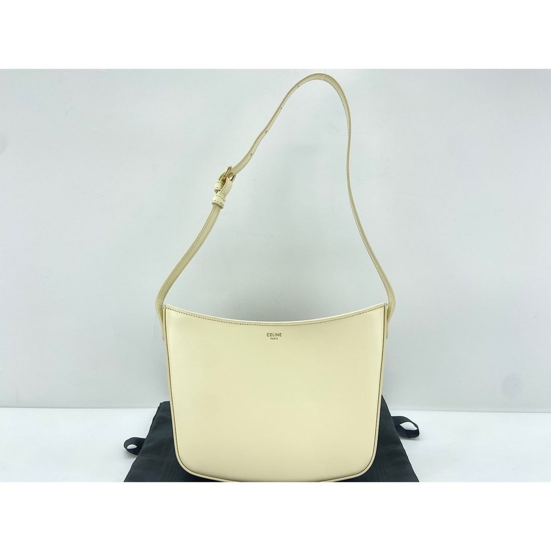 Celine Medium Clock Bag Shoulder Leather Beige - 10