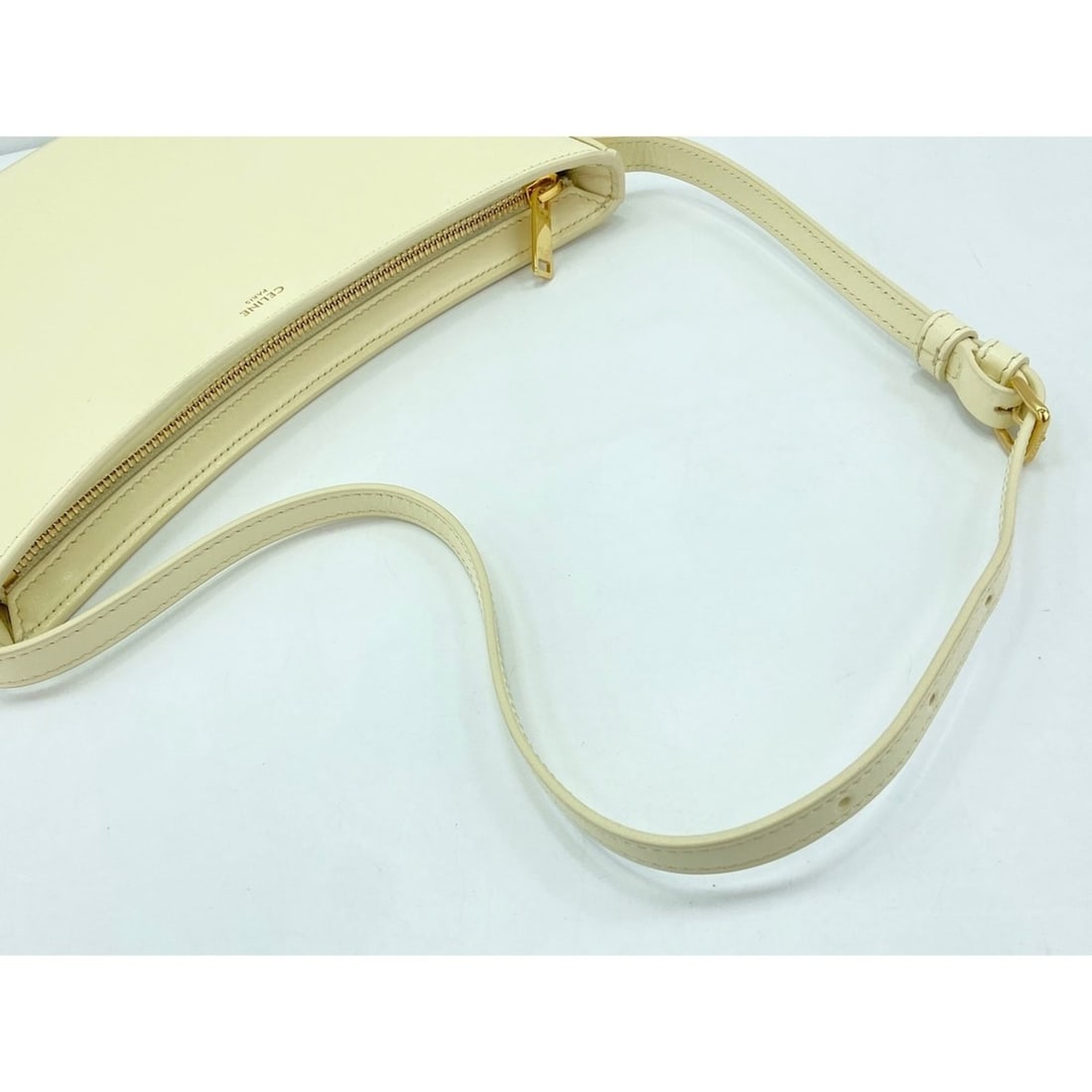Celine Medium Clock Bag Shoulder Leather Beige - 8