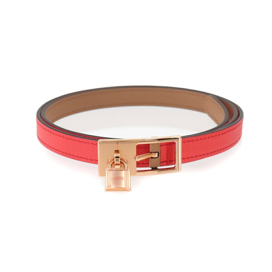 Hermes Lucky 15 Belt, Reversible, Epsom Swift Leather, Rose Jaipur/Chai, U Stamp, Gold Hardware: --- Catalog ---Category: SizeWidth: 1.5cm / 0.59''Length: 77.5cm - 82.5cm / 30.51'' - 32.48''Weight: 47.9g / 1.68oz.Category: DesignType: Standard beltGender: Men,WomenLeather/Fur Type: Epsom leather,