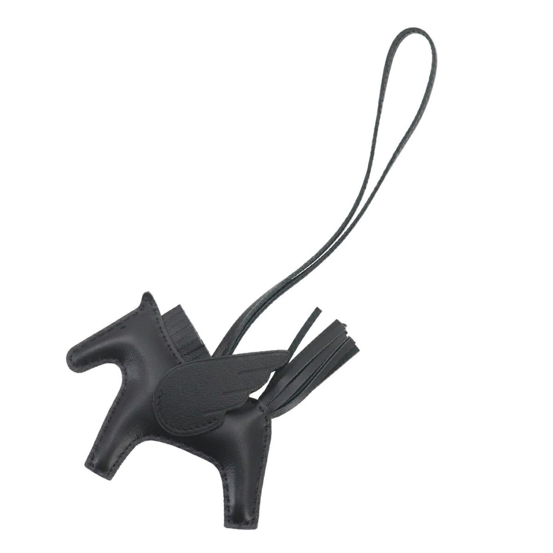 Hermes HERMES So Black Rodeo Pegasus PM Accessory Bag Charm Agneau Milo Swift K Stamp: --- Catalog ---Category: SizeWeight: 10.4g / 0.36oz.Chain Length: 180.00mm / 7.09''Size (HxWxD): 70.00mm x 110.00mm / 2.76'' x 4.33''Category: DesignType: Handbag charmGender: WomenMaterial: Agneau Mi