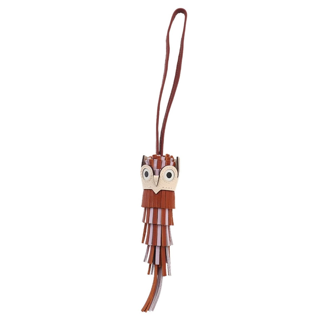 Hermes Chouette Owl Accessory Bag Charm, Agneau Milo Swift Epsom Leather, Pain d'Épice, Mauve: --- Catalog ---Category: SizeWeight: 19.9g / 0.7oz.Chain Length: 155.00mm / 6.10''Size (HxWxD): 135.00mm x 30.00mm x 35.00mm / 5.31'' x 1.18'' x 1.38''Category: DesignType: Handbag charmColor: SienneG