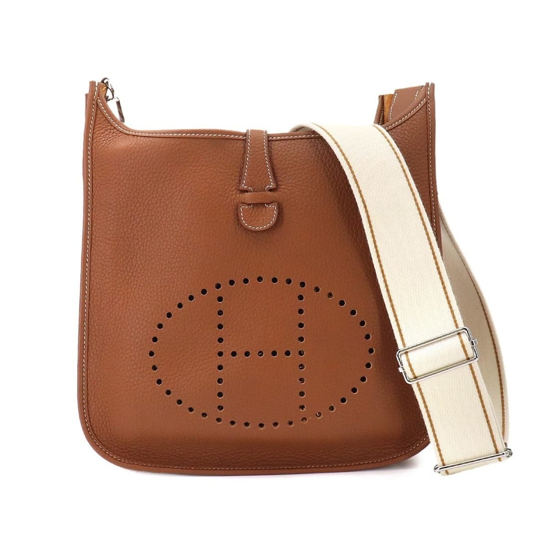 Hermes Evelyne 3 PM Amazon Shoulder Handbag, Taurillon Clemence Leather, Gold, U Stamp, Silver: --- Catalog ---Category: SizeWeight: 770g / 1.69lb.Size (HxWxD): 30.5cm x 29cm x 8.5cm / 12'' x 11.41'' x 3.34''Strap Length: 137cm / 53.93''Category: DesignType: Handbag, Shoulder bagColor: GoldStyle