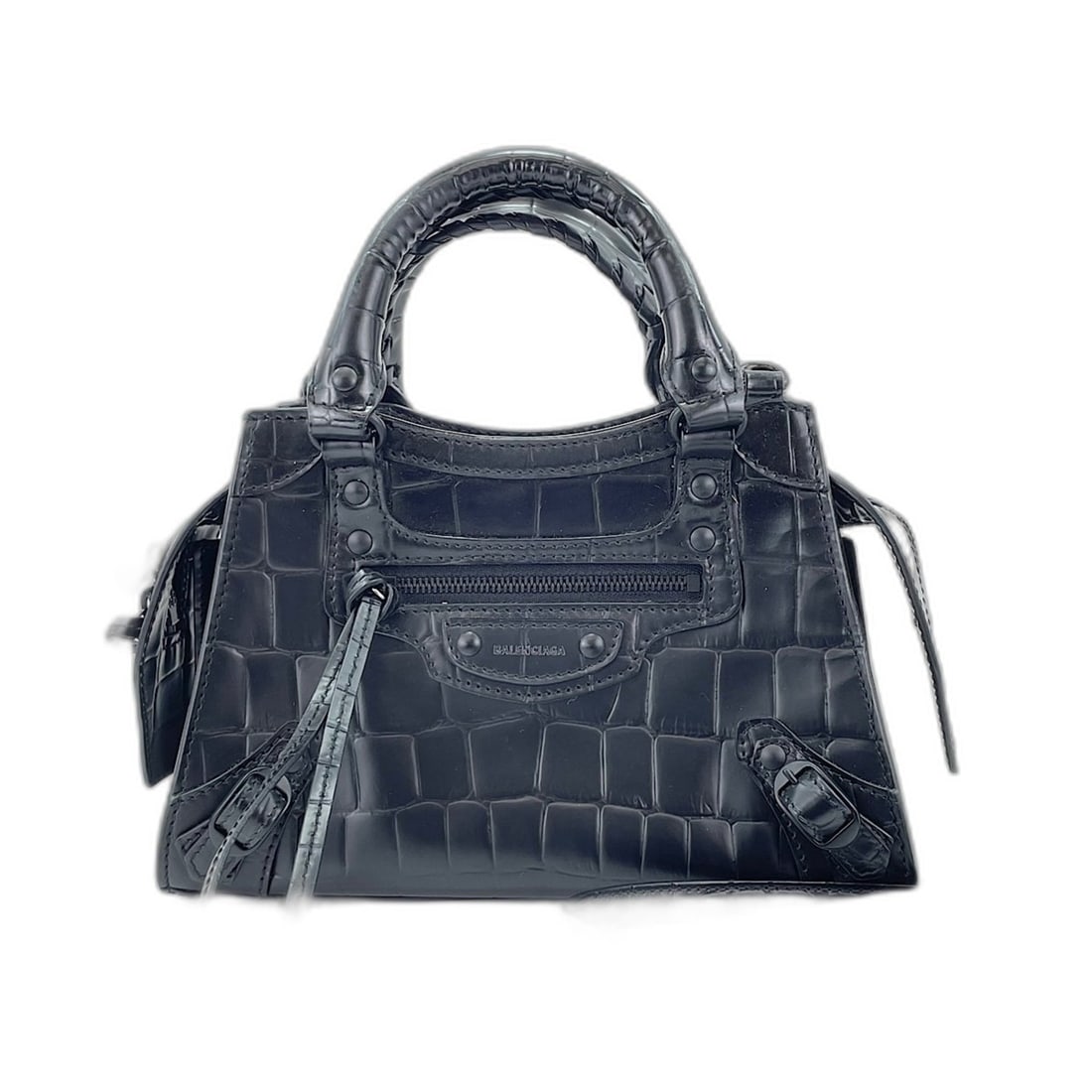 Balenciaga Neo Classic City Mini 2-Way Handbag, Leather, Black: --- Catalog ---Category: SizeSize (HxWxD): 14cm x 22cm x 9cm / 5.51'' x 8.66'' x 3.54''Category: DesignType: HandbagColor: BlackGender: WomenMaterial: Leather Category: GeneralBrand: Balenciaga---