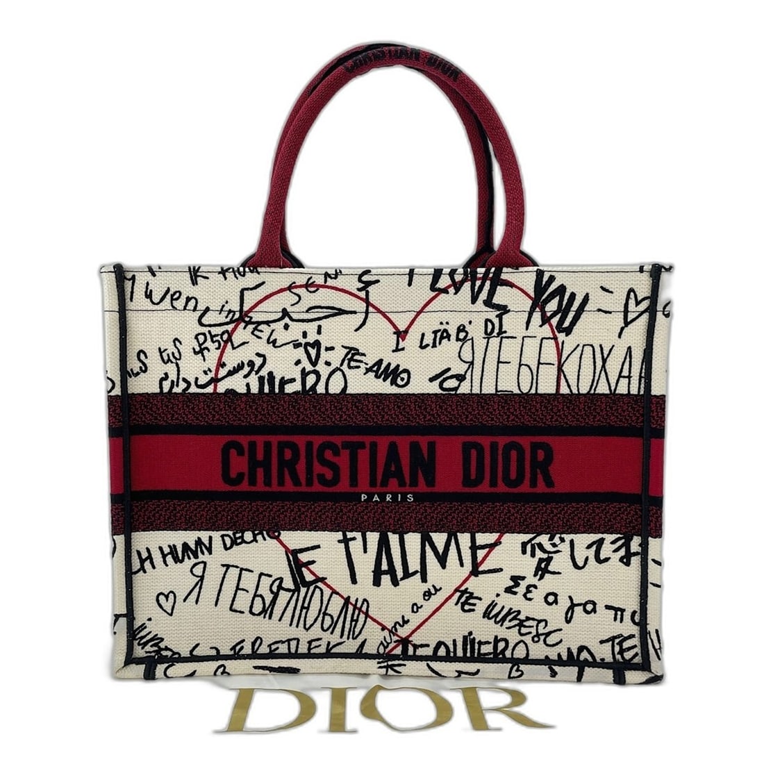 Christian Dior Canvas Book Tote Amour Collection Medium Bag Multicolor: --- Catalog ---Category: SizeSize (HxWxD): 27cm x 36cm x 11cm / 10.62'' x 14.17'' x 4.33''Category: DesignType: Tote bagColor: Multi-colorGender: WomenMaterial: Canvas Category: GeneralBrand: