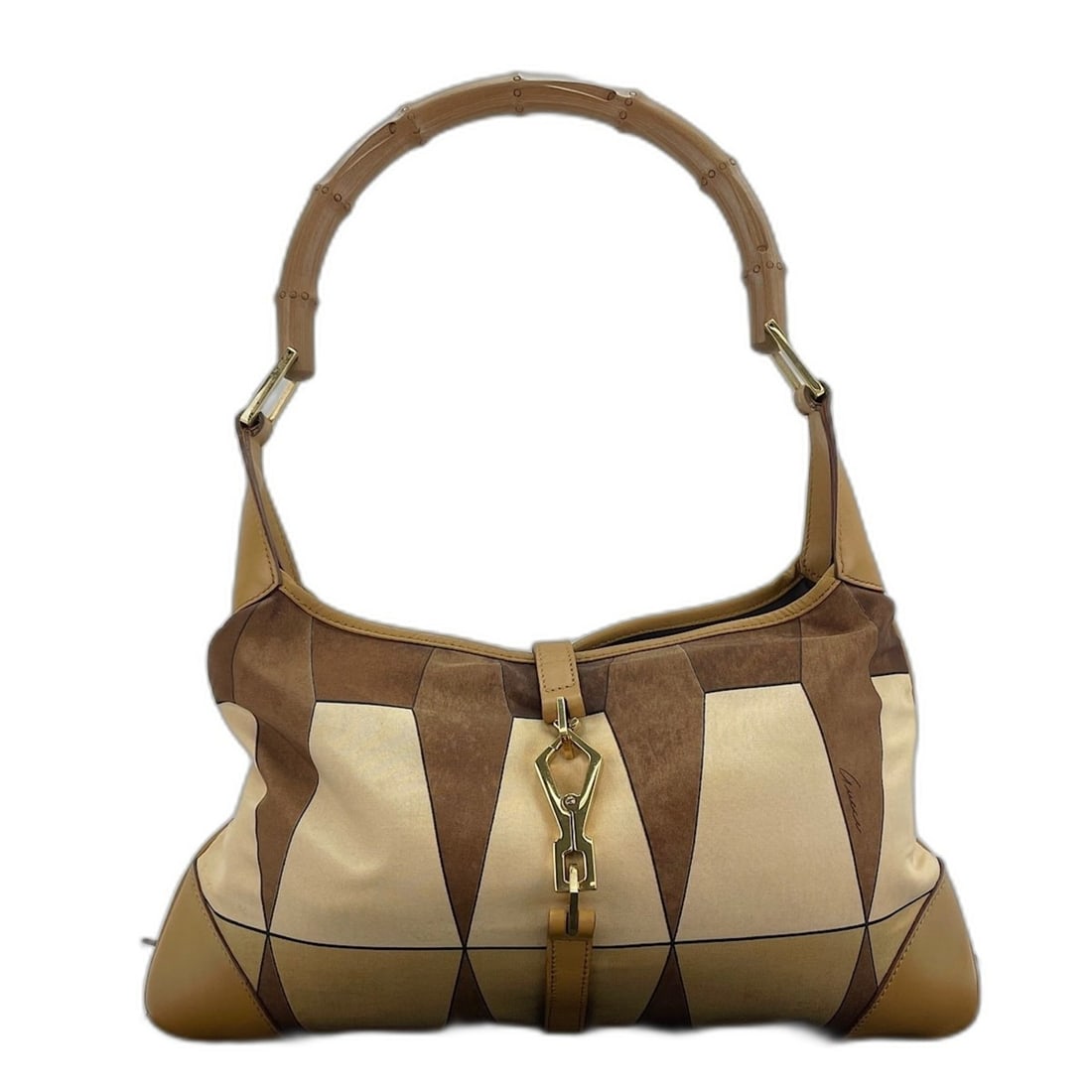 Gucci Jackie Bamboo Shoulder Bag, Nylon, Beige (1 of 11)