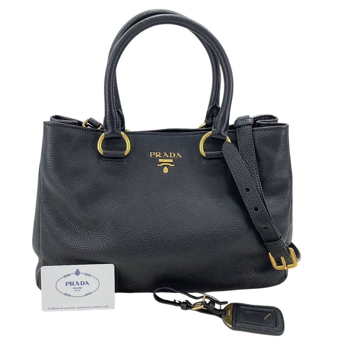 Prada PRADA 2-way handbag, leather, black (1 of 11)