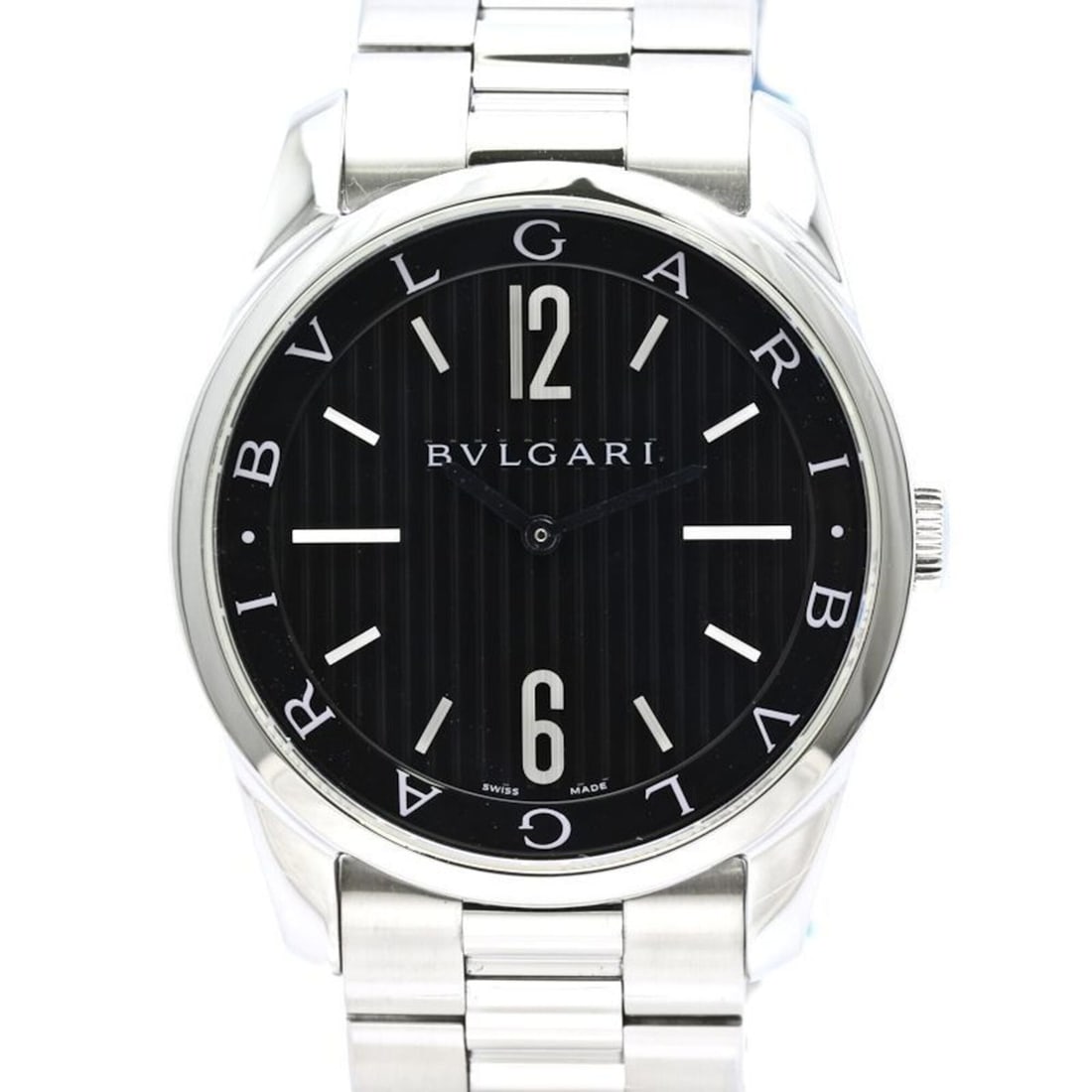 BVLGARI Solotempo ST42BSS ST42S Men's Watch Stainless Steel 40542: --- Catalog ---Category: SizeWrist Size: 20cm / 7.87''Case Diameter: 42mm / 1.65''Category: DesignType: WristwatchGender: MenColor (Dial): BlackMaterial (Band): Stainless steelMaterial (Case): Stainle