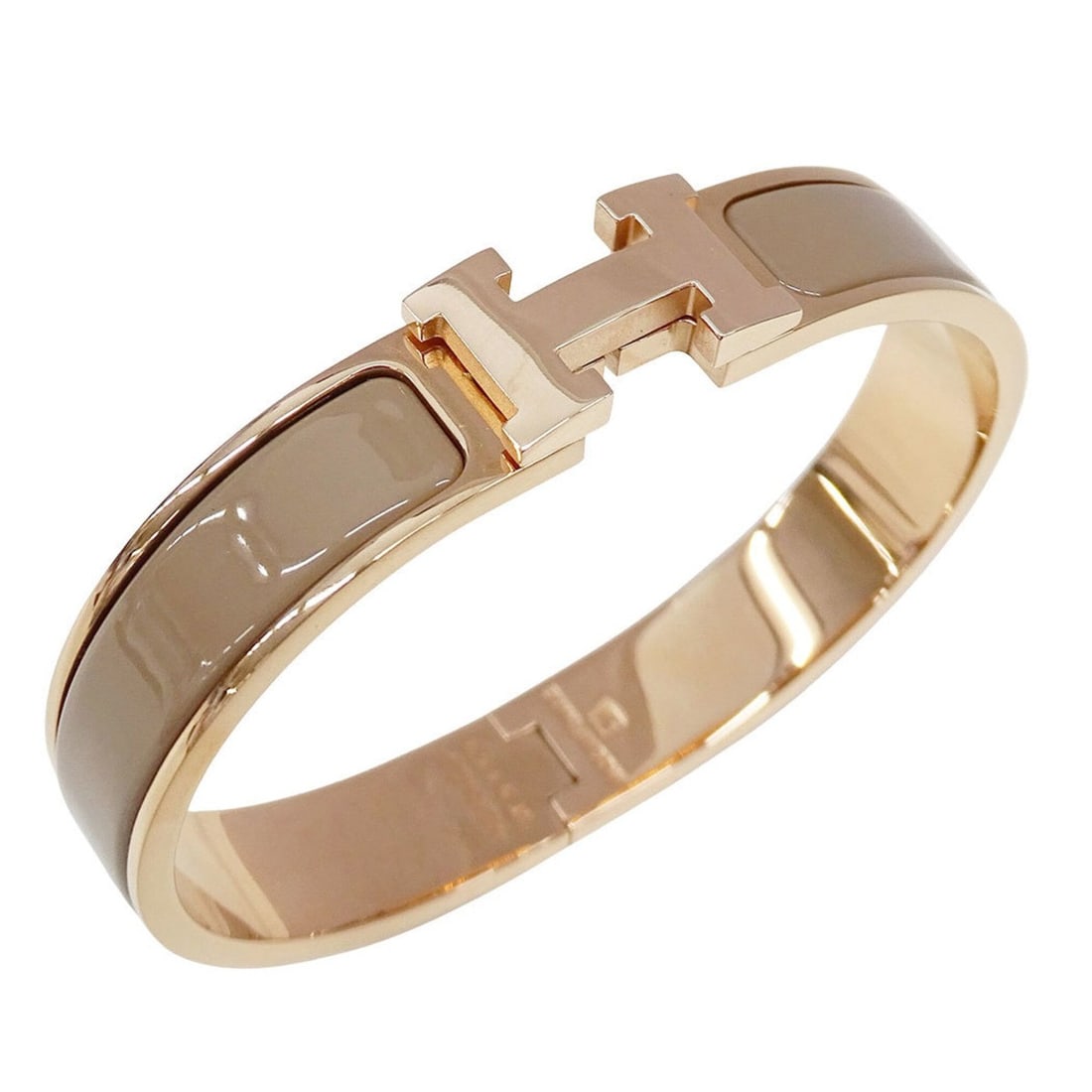 Hermes HERMES Bangle for Women, Brand: Click H, Metal, Marron Glacé, Pink Gold, Accessory: --- Catalog ---Category: SizeLength: 18cm / 7.08''Category: DesignType: BangleColor: Pink goldGender: WomenMaterial: MetalCategory: GeneralBrand: HermesCountry of Origin: France--- Item List ---Sectio