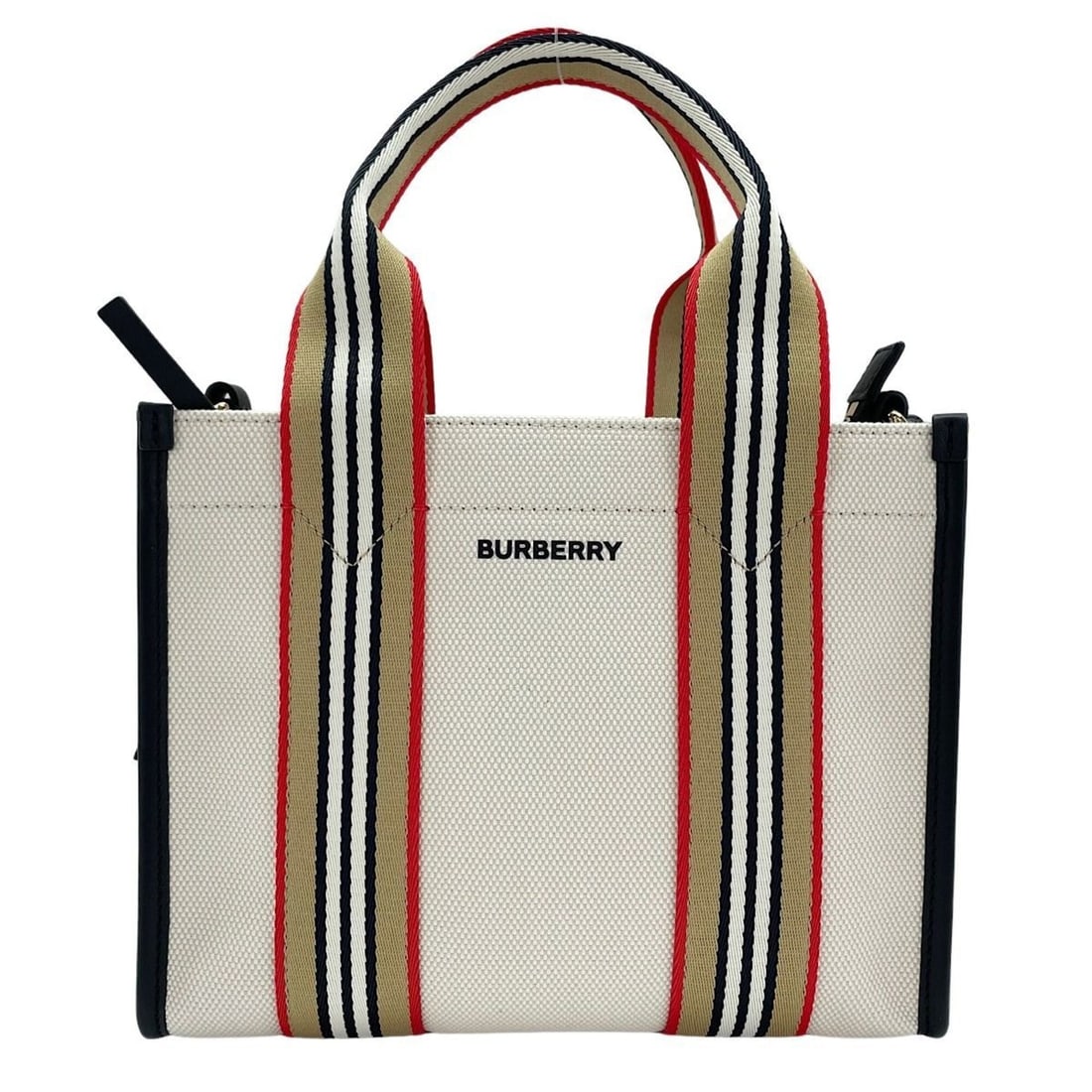 Burberry Canvas Mini 2-Way Tote Bag, Multicolor: --- Catalog ---Category: SizeHandle Drop: 12.00cm / 4.72''Size (HxWxD): 18cm x 22cm x 7cm / 7.08'' x 8.66'' x 2.75''Strap Length: 102cm - 112cm / 40.15'' - 44.09''Category: DesignType: Tote bagColor: 