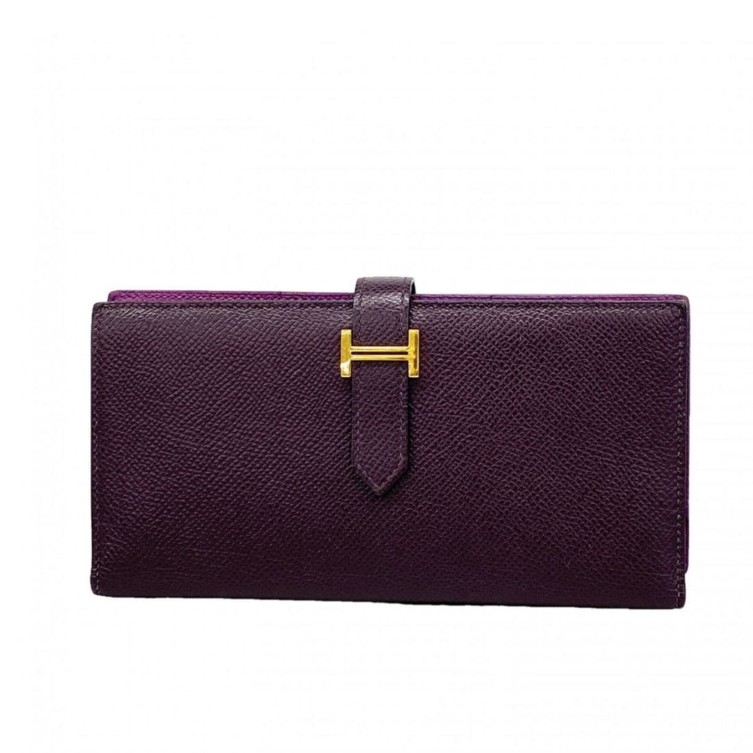 Hermes Long Wallet Bearn Soufflet Verso Veau Epsom Raisin Anemone Y Stamp Ladies P3279907: --- Catalog ---Category: SizeSize (HxWxD): 9cm x 17.5cm x 1.5cm / 3.54'' x 6.88'' x 0.59''Category: DesignType: Long wallet (bi-fold)Color: Anemone, RaisinGender: WomenMaterial: Leather Leather/Fur Ty