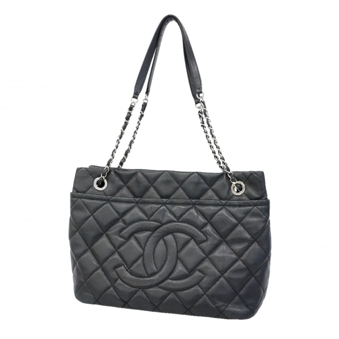 Chanel Matelassé Chain Tote Bag, Caviar Leather, Black, Women's, P3256747: --- Catalog ---Category: SizeSize (HxWxD): 25cm x 32cm x 16.5cm / 9.84'' x 12.59'' x 6.49''Category: DesignType: Tote bagColor: BlackGender: WomenMaterial: Grained Calfskin Hardware Color: SilverCateg