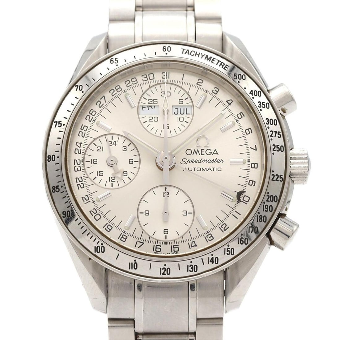 Omega Speedmaster Day-Date 3523.30 Stainless Steel Automatic Watch: --- Catalog ---Category: SizeWrist Size: 19cm / 7.48''Case Diameter: 38mm / 1.5''Category: DesignType: WristwatchGender: MenColor (Dial): SilverMaterial (Band): Stainless steelMaterial (Case): Stainle