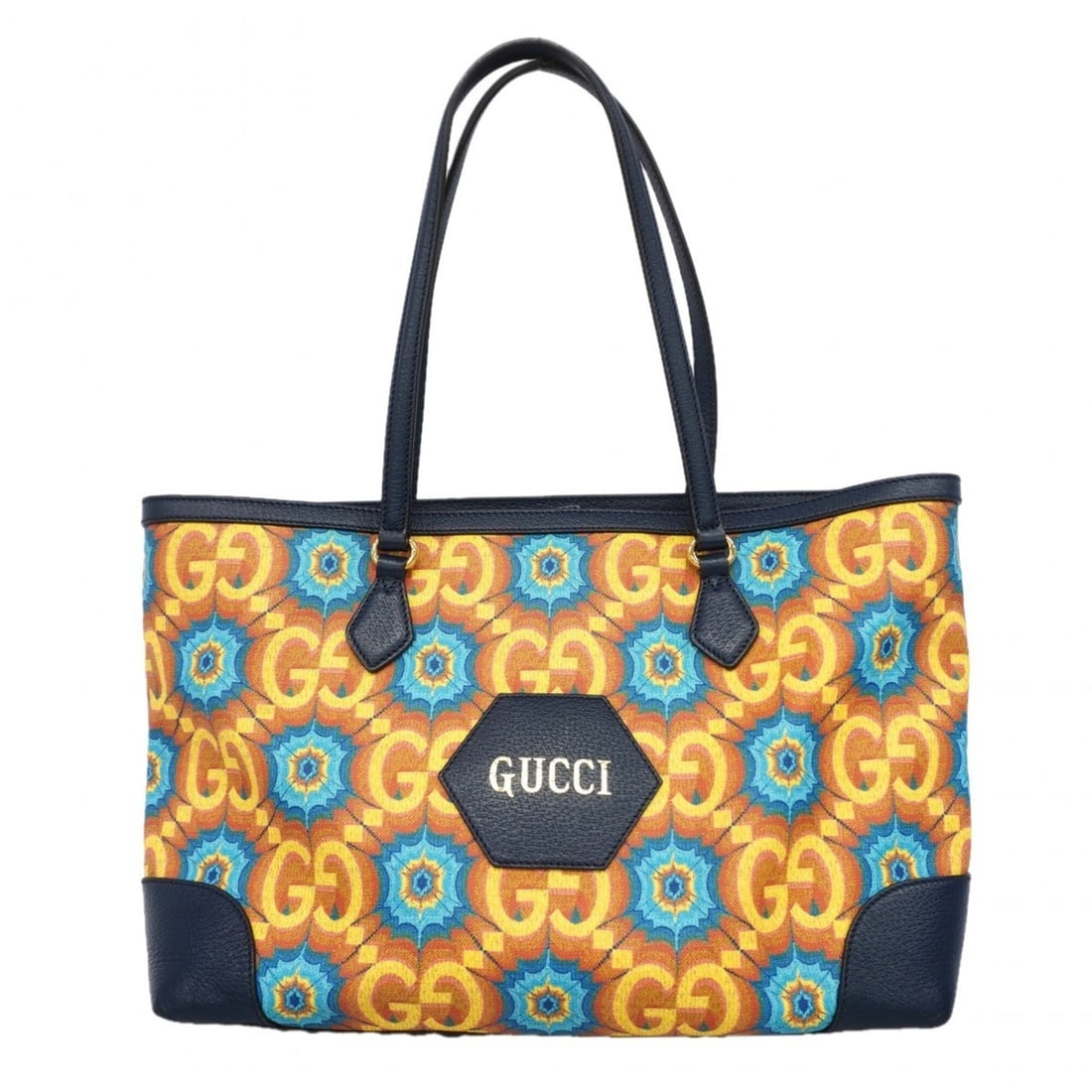 Gucci Kaleidoscope Tote Bag 676681 Yellow Navy Women's (1 of 10)