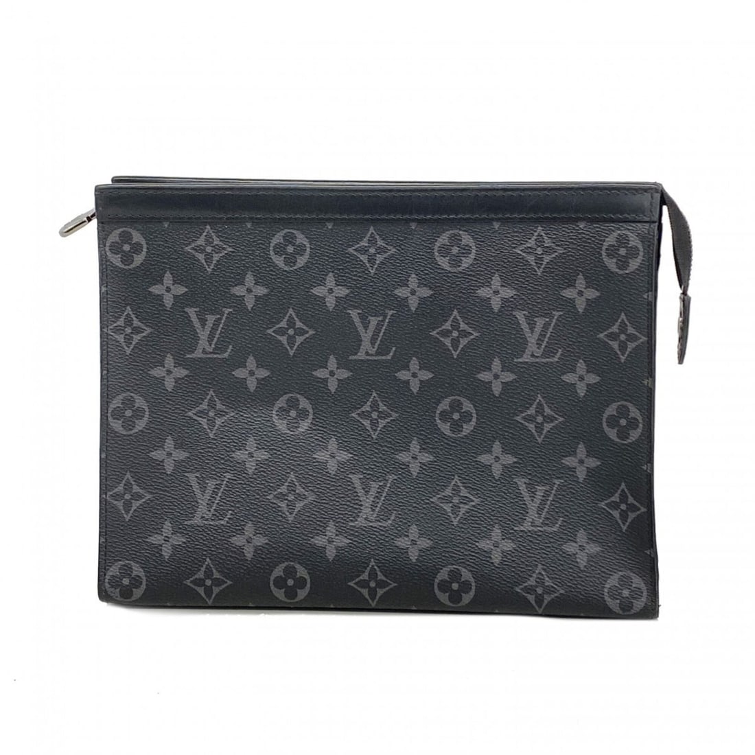 Louis Vuitton Monogram Eclipse Pochette Voyage MM Clutch Bag M61692 Black Men's (1 of 10)