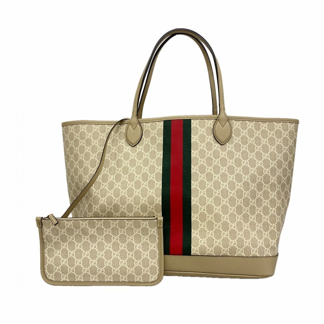 Gucci Ophidia Tote Bag 726755 Beige Women's: --- Catalog ---Category: SizeSize (HxWxD): 32.5cm x 40cm x 19cm / 12.79'' x 15.74'' x 7.48''Category: DesignType: Tote bagColor: BeigeGender: WomenMaterial: PVC Hardware Color: GoldCategory: GeneralMP
