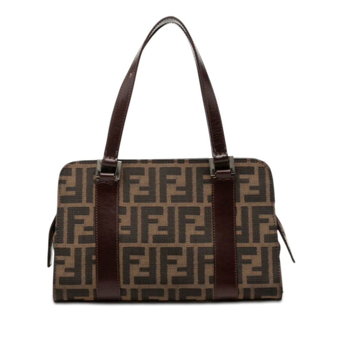 Fendi Zucca handbag, brown canvas and leather, women's.: --- Catalog ---Category: SizeSize (HxWxD): 15cm x 24cm x 10cm / 5.9'' x 9.44'' x 3.93''Category: DesignType: HandbagColor: BrownGender: WomenMaterial: Canvas , Leather Category: GeneralBrand: Fendi---