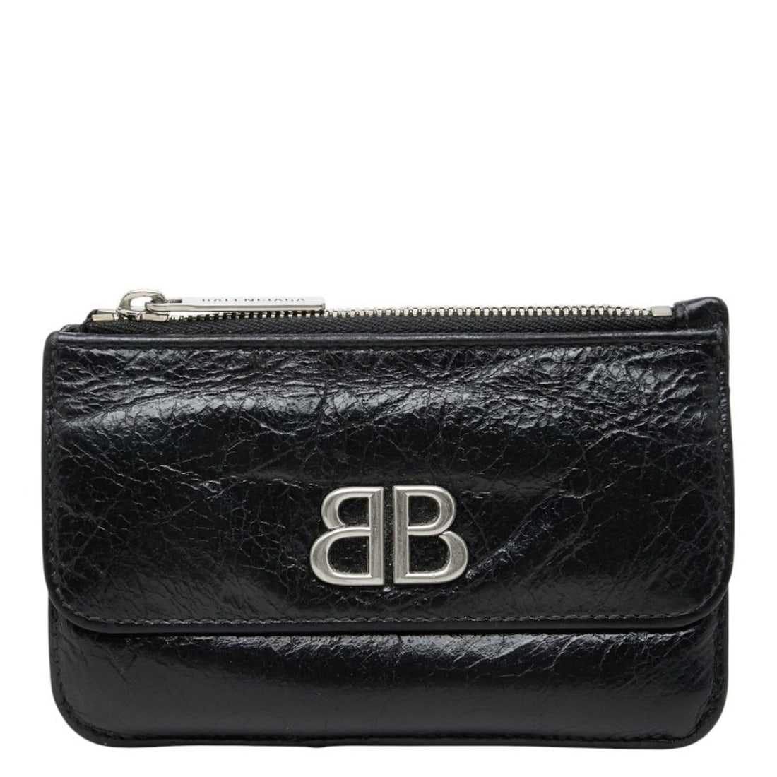 Balenciaga Monaco Flap Wallet Coin & Card Holder Fragment Case 765420 Black Leather Women's: --- Catalog ---Category: SizeSize (HxWxD): 9cm x 13cm x 1.5cm / 3.54'' x 5.11'' x 0.59''Category: DesignType: Coin purse/coin caseColor: BlackGender: WomenMaterial: Leather Category: GeneralBrand: Bal