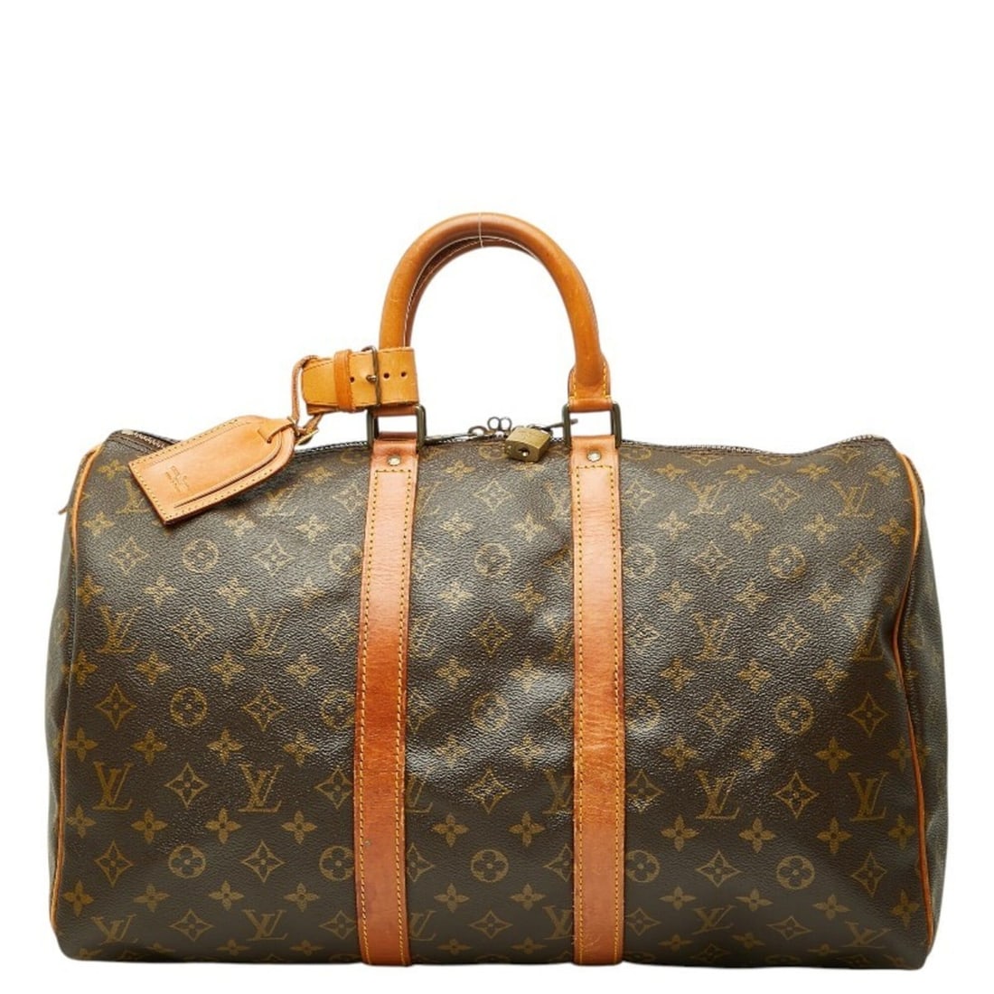 Louis Vuitton Monogram Keepall 45 Boston Bag Handbag M41428 Brown Leather Women's LOUIS VUITTON: --- Catalog ---Category: SizeSize (HxWxD): 26cm x 45.5cm x 20.5cm / 10.23'' x 17.91'' x 8.07''Category: DesignType: Boston bag, HandbagColor: BrownGender: WomenMaterial: PVC , Leather Category: Genera