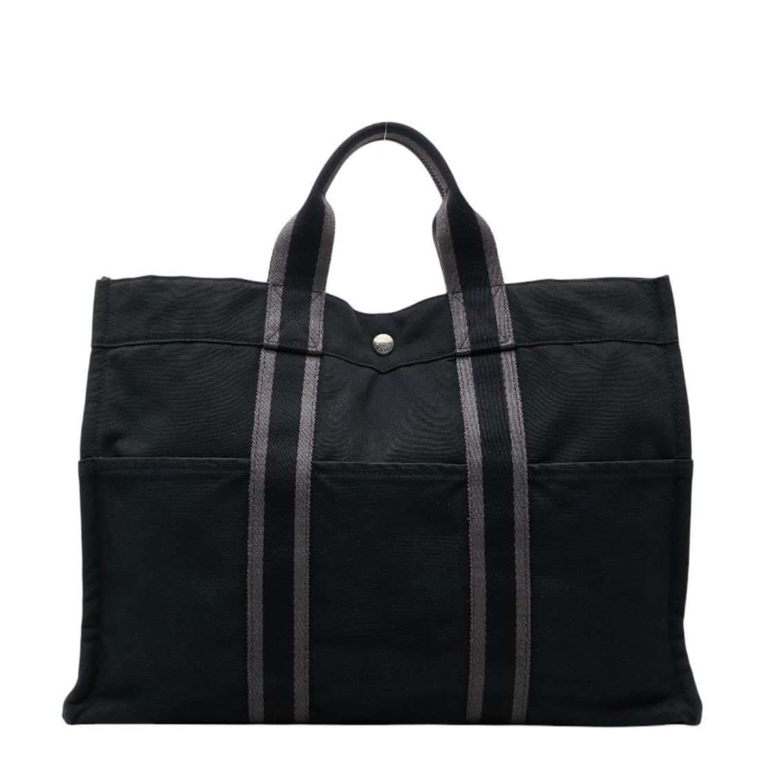 Hermes Fourre-Tout MM Tote Bag Handbag Black Gray Canvas Women's HERMES: --- Catalog ---Category: SizeSize (HxWxD): 30cm x 42.5cm x 10cm / 11.81'' x 16.73'' x 3.93''Category: DesignType: Handbag, Tote bagColor: Black, GrayGender: WomenMaterial: Canvas Category: GeneralBran