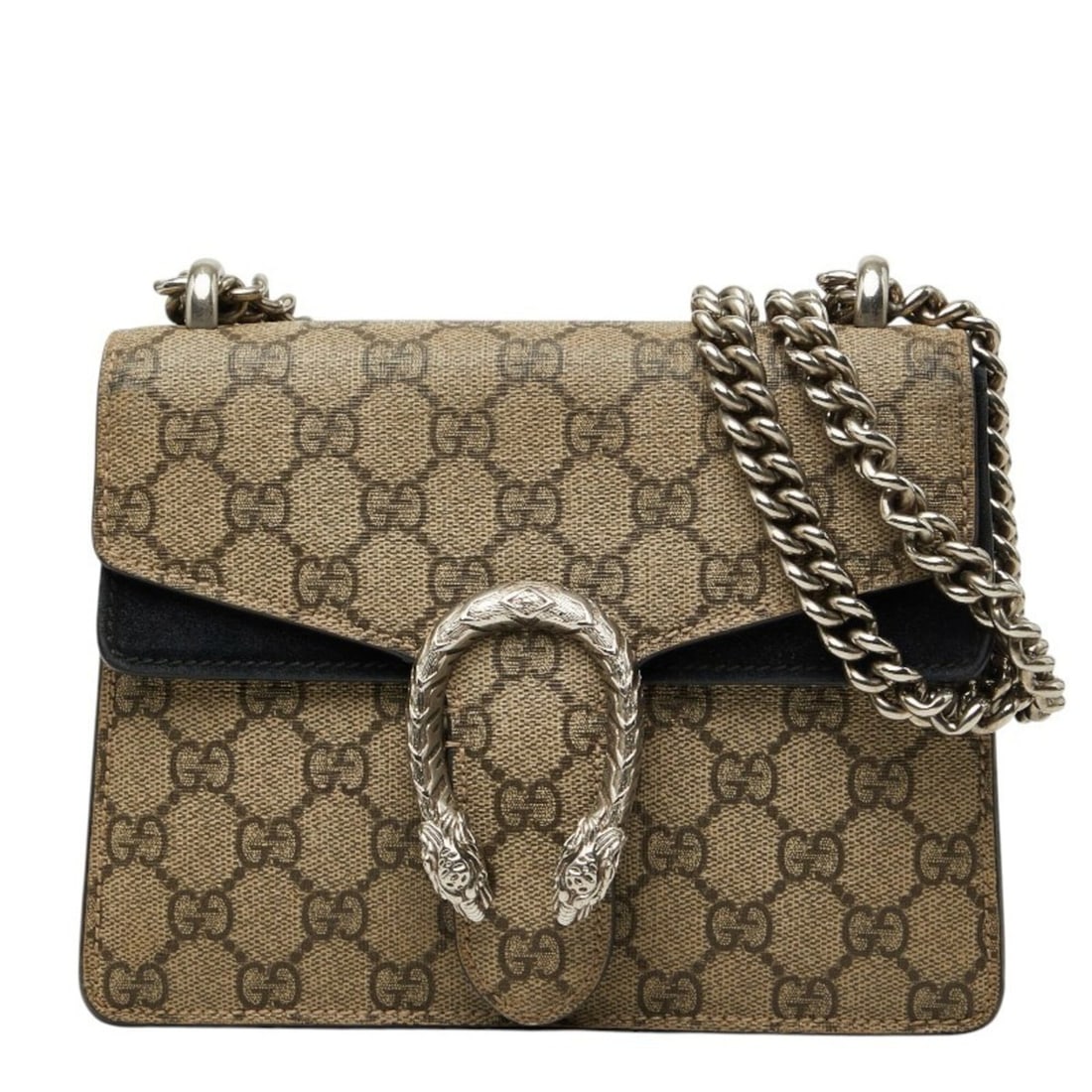 Gucci GG Supreme Dionysus Chain Shoulder Bag 421970 Beige Black Suede Leather Women's GUCCI: --- Catalog ---Category: SizeSize (HxWxD): 15.5cm x 20cm x 6cm / 6.1'' x 7.87'' x 2.36''Category: DesignType: Shoulder bagColor: Beige, BlackGender: WomenMaterial: PVC , Leather Category: GeneralMPN: 