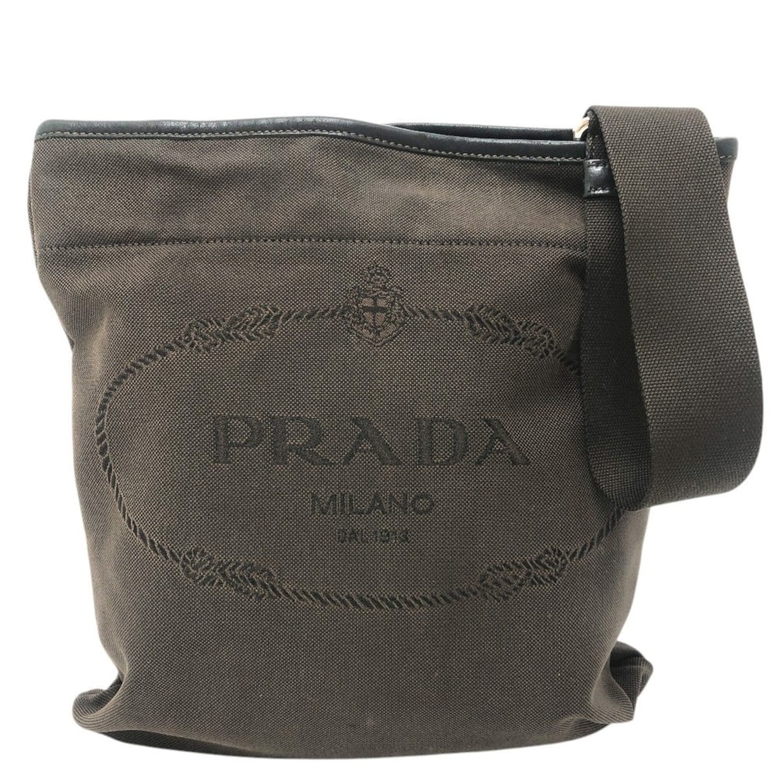 PRADA VA0655 Logo Jacquard Bag, Crossbody Shoulder Pouch, One-Shoulder Canvas, Women's, Brown: --- Catalog ---Category: SizeSize (HxWxD): 30.5cm x 28cm x 1cm / 12'' x 11.02'' x 0.39''Category: DesignType: Pochette, Shoulder bagColor: BrownGender: WomenMaterial: Canvas Category: GeneralMPN: VA06