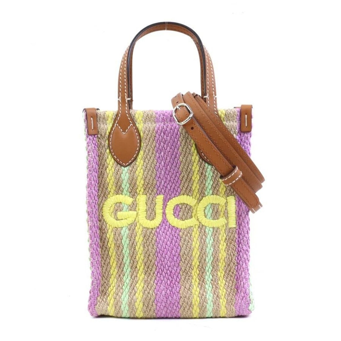 Gucci GUCCI Handbag Crossbody Shoulder Bag Jute Mini Straw Cotton Multicolor Silver Women's 780083: --- Catalog ---Category: SizeSize (HxWxD): 18.5cm x 14.5cm x 7cm / 7.28'' x 5.7'' x 2.75''Category: DesignType: HandbagColor: Multi-colorGender: WomenMaterial: Straw , Cotton Category: GeneralMPN: 780
