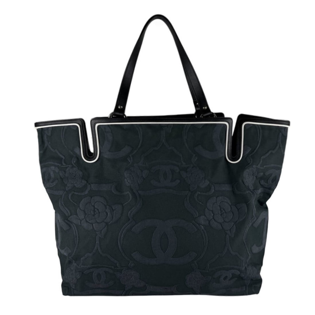 Chanel CHANEL handbag Camellia canvas leather black men's women's z10527: --- Catalog ---Category: SizeSize (HxWxD): 38cm x 56cm x 16cm / 14.96'' x 22.04'' x 6.29''Category: DesignType: HandbagColor: BlackGender: Men,WomenMaterial: Canvas , Leather Category: GeneralBrand: C