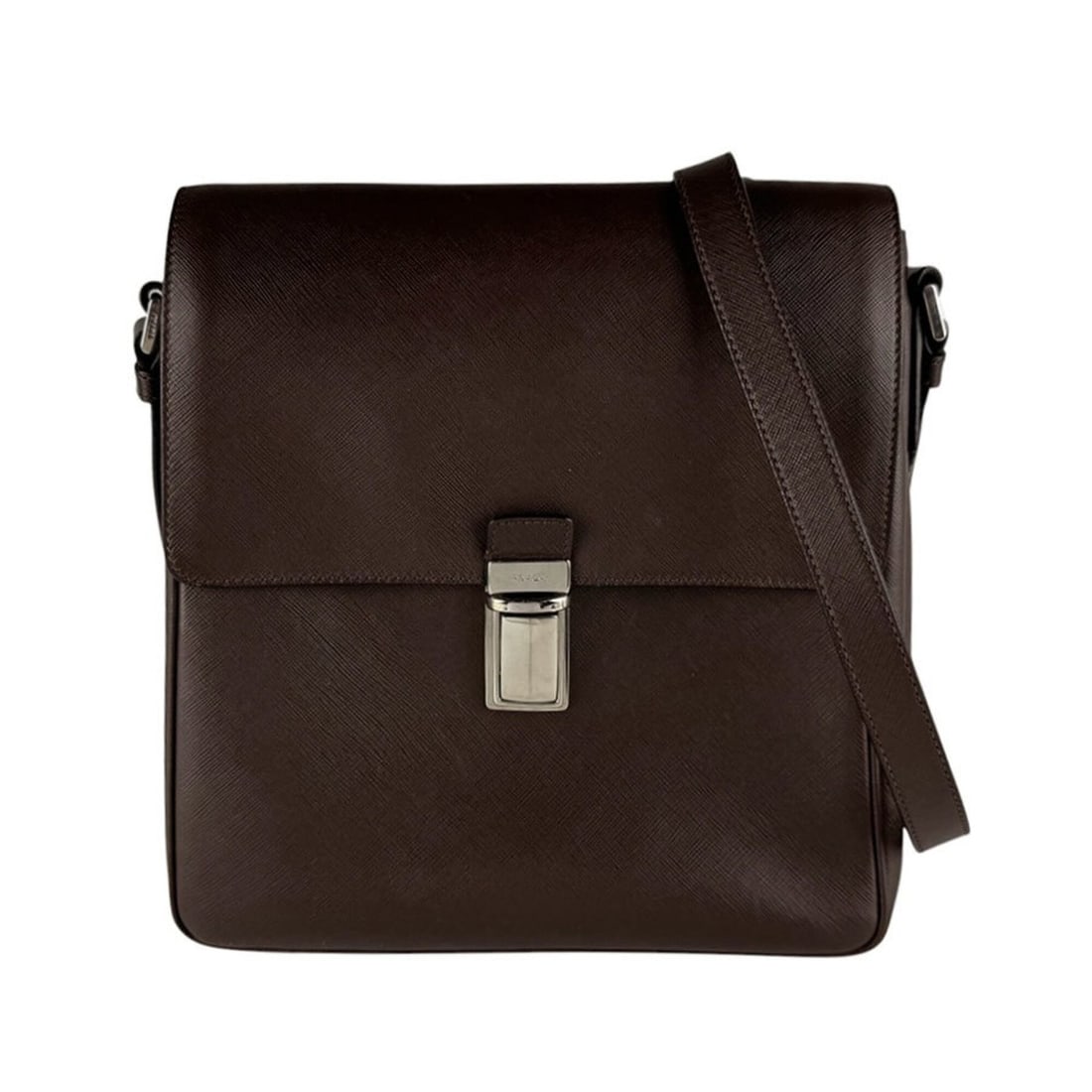 Prada PRADA Shoulder Bag Leather Brown Men's z10539 (1 of 13)