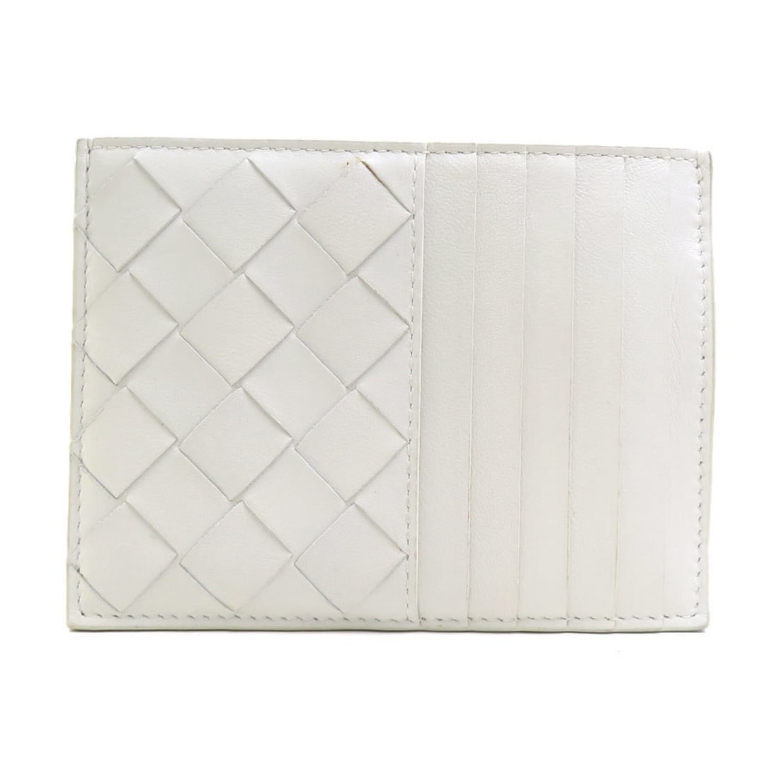 Bottega Veneta business card holder/card case/wallet/coin purse, Intrecciato leather,: --- Catalog ---Category: DesignType: Card caseColor: Off-whiteGender: Men,WomenMaterial: Intrecciato Category: GeneralBrand: Bottega VenetaCountry of Origin: ItalyCategory: Physical PropertiesSize (Hx