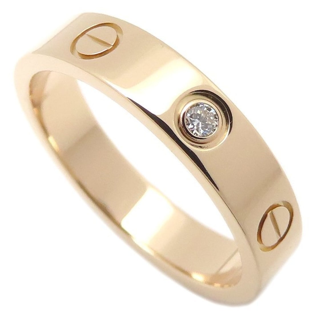 CARTIER Mini Love Ring, 1P Diamond, Size 52, 18K Pink Gold, Women's, B4050700 295776: --- Catalog ---Category: SizeWidth: 3.9mm / 0.15''Weight: 4.3g / 0.15oz.JP Size: 11.5US Size: 6Category: DesignType: Band ringStone: DiamondGender: WomenMaterial: Pink gold (18K)Category: GeneralLine:
