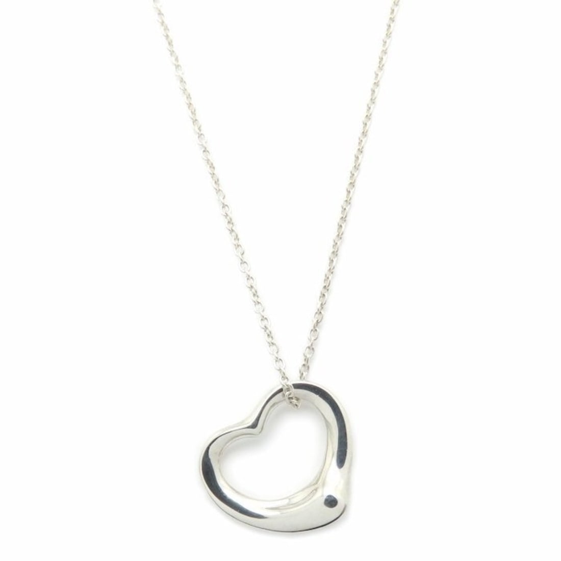 TIFFANY&Co. Open Heart Necklace, Elsa Peretti, SV925, Women's, 295771: --- Catalog ---Category: SizePendant Size: 13.4mm x 15.1mm / 0.52'' x 0.59''Neck Circumference: 40.5 cm / 15.94''Category: DesignColor: SilverGender: WomenMaterial: Silver 925Necklace Type: NecklaceCa
