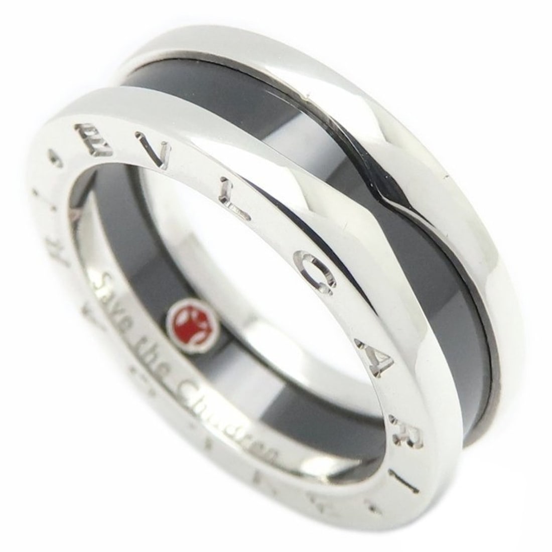 BVLGARI Save the Children B.zero1 Ring, Size #55, SV925 x Black Ceramic, Women's, 295804: --- Catalog ---Category: SizeJP Size: 14US Size: 7Category: DesignColor: BlackGender: WomenMaterial: Silver 925Category: GeneralBrand: Bvlgari--- Item List ---Section: ConditionRanking: Rank AB Used -