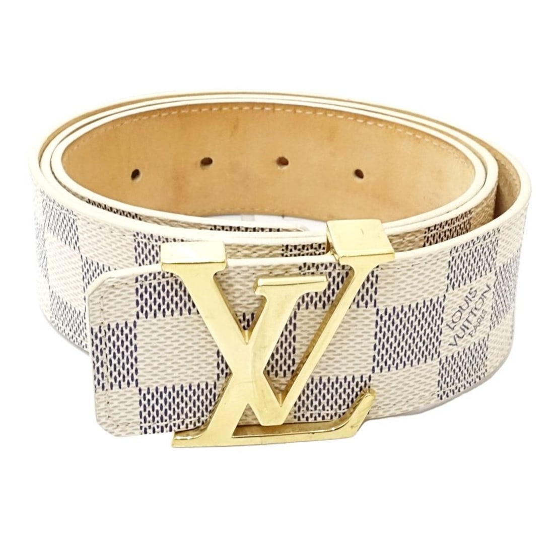 LOUIS VUITTON Damier Azur Belt M9609 Ceinture LV Initials 90 36 Women's 182127: --- Catalog ---Category: SizeLength: 95cm / 37.4''Category: DesignType: Standard beltColor: WhiteGender: WomenMaterial (Strap): Damier Azur Category: GeneralMPN: M9609Brand: Louis Vuitton--- Item List