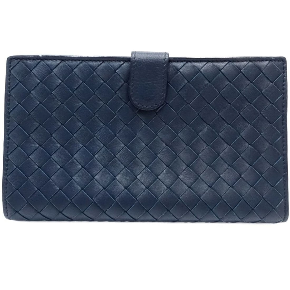 BOTTEGA VENETA Long Wallet, Intrecciato Flap Leather, Navy, Women's, 182144: --- Catalog ---Category: SizeSize (HxWxD): 10cm x 17cm / 3.93'' x 6.69''Category: DesignType: Wallet (bi-fold)Color: NavyGender: WomenMaterial: Leather Category: GeneralLine: IntrecciatoBrand: Bottega