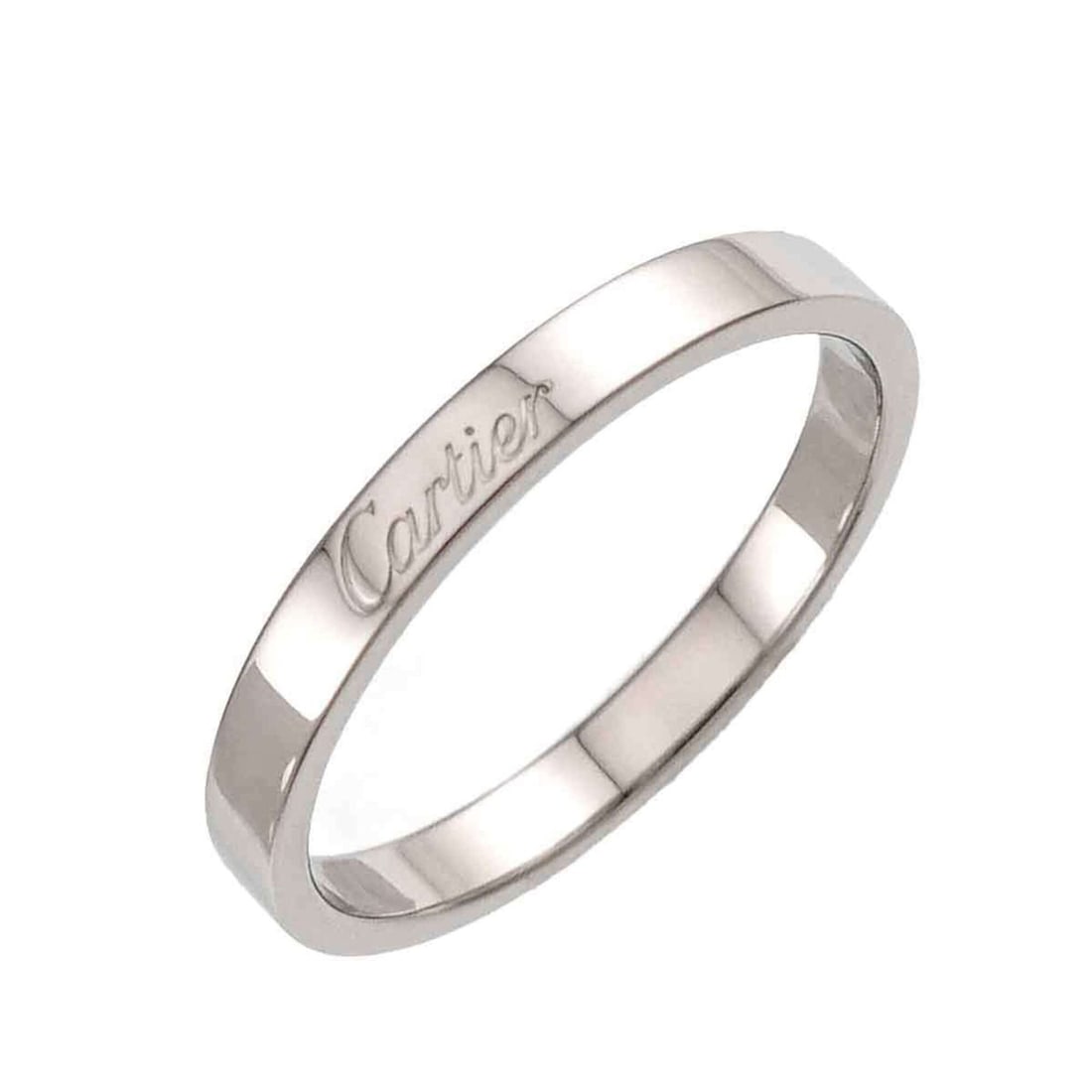 Cartier C de Ring #63, 2.9mm wide, Platinum, Engraved.: --- Catalog ---Category: SizeUS Size: 11Brand Size: 63Category: DesignType: Band ringGender: MenMaterial: Platinum 950Category: GeneralBrand: Cartier--- Item List ---Section: ConditionRanking: Rank SA