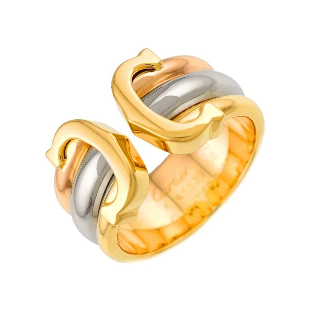 Cartier C2 #50 Ring, 18K Yellow Gold, White Pink Three-Color, 750 2C Ring: --- Catalog ---Category: SizeUS Size: 5.5Brand Size: 50Category: DesignType: Band ringGender: WomenMaterial: Pink gold (18K), White gold (18K), Yellow gold (18K)Category: GeneralBrand: Cartier--- Item