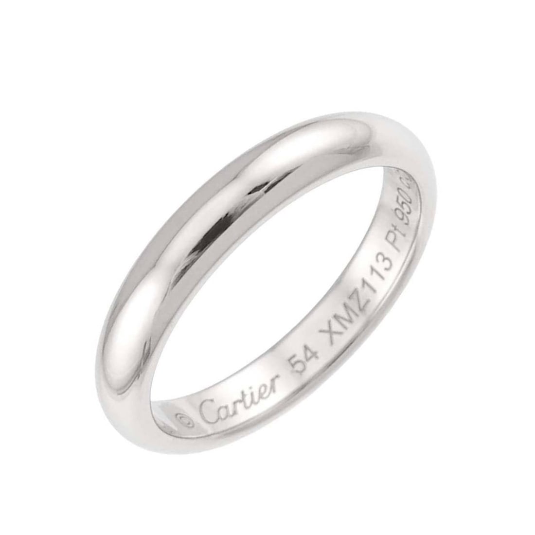 Cartier 1895 Classic #54 Ring, 3.4mm wide, Platinum (Pt): --- Catalog ---Category: SizeUS Size: 7Brand Size: 54Category: DesignType: Band ringGender: WomenMaterial: Platinum 950Category: GeneralBrand: Cartier--- Item List ---Section: ConditionRanking: Rank S