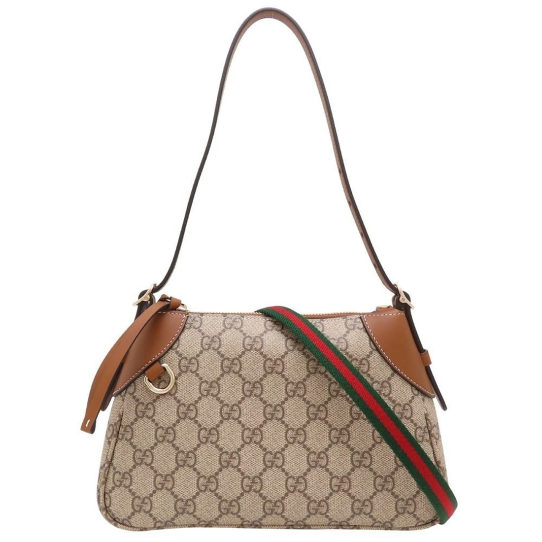 GUCCI GG Emblem Small 815218 Shoulder Bag Supreme x Leather Beige Brown Women's 353420 (1 of 15)