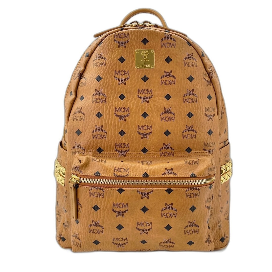 MCM Stark Medium Studded Backpack, Brown - 2