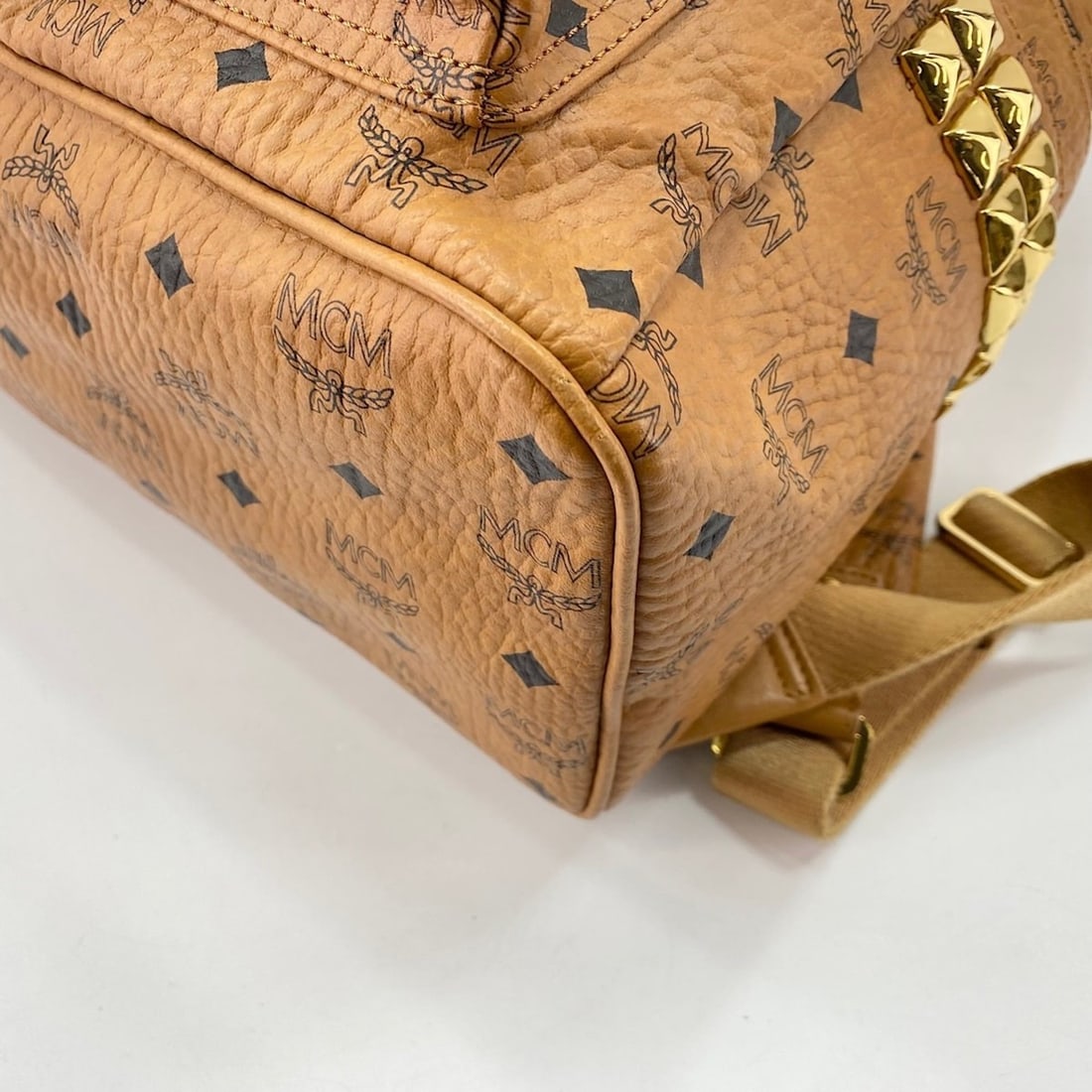 MCM Stark Medium Studded Backpack, Brown - 9