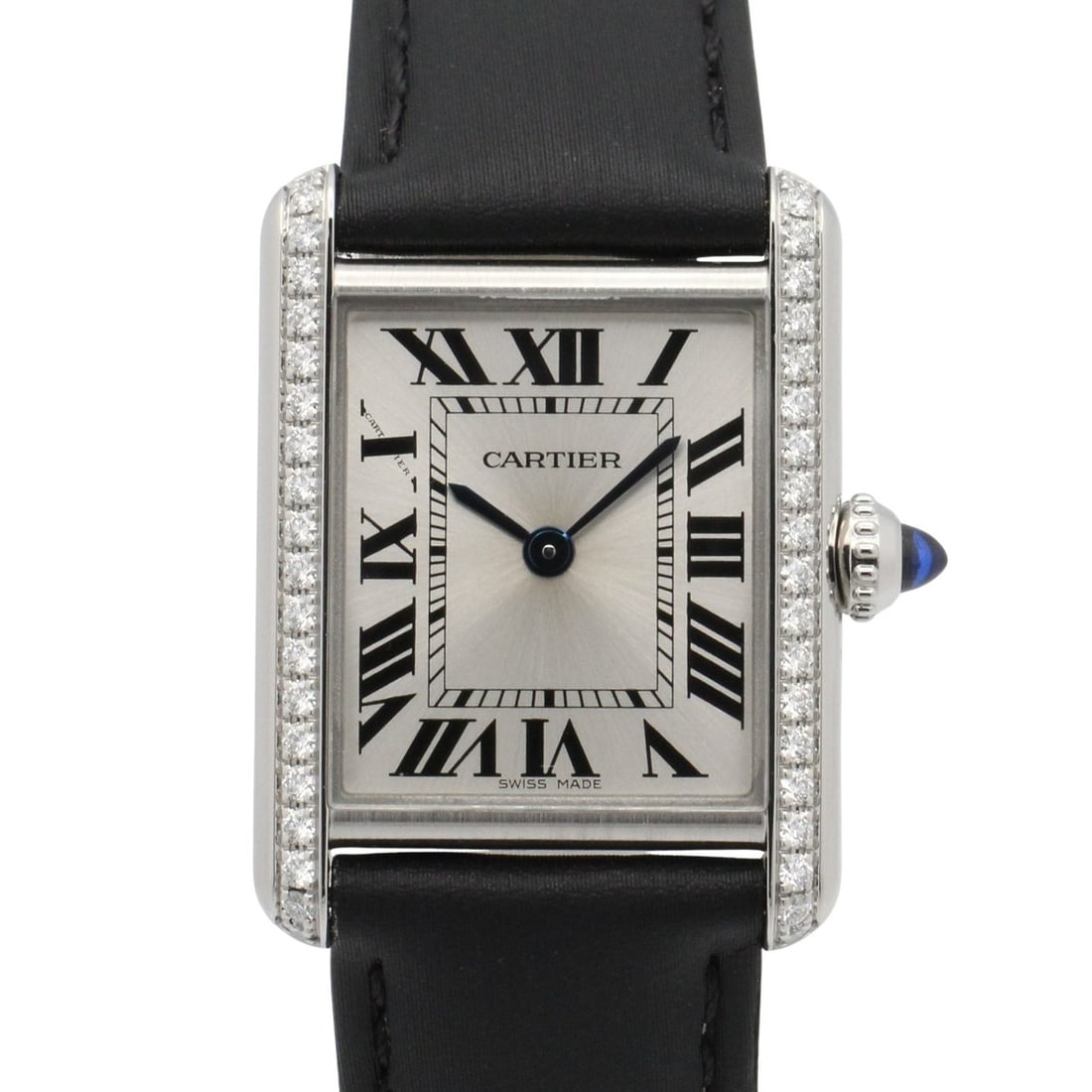 Cartier Tank Must SM Watch, Stainless Steel, Leather Strap, Diamond, Ladies, Silver Tone, W4TA0016: --- Catalog ---Category: SizeWrist Size: 16cm / 6.29''Case Diameter: 22mm / 0.87''Category: DesignType: WristwatchGender: WomenColor (Dial): SilverMaterial (Band): Leather, Stainless steelMaterial (Ca
