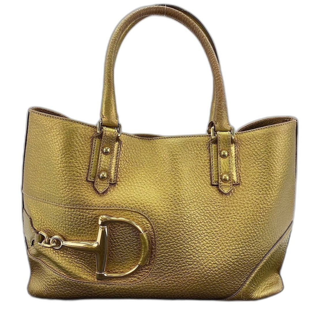 Gucci Horsebit Handbag, Leather, Gold: --- Catalog ---Category: SizeHandle Drop: 18.00cm / 7.09''Size (HxWxD): 25cm x 35cm x 12cm / 9.84'' x 13.77'' x 4.72''Category: DesignType: HandbagColor: GoldGender: WomenMaterial: Leather Category: