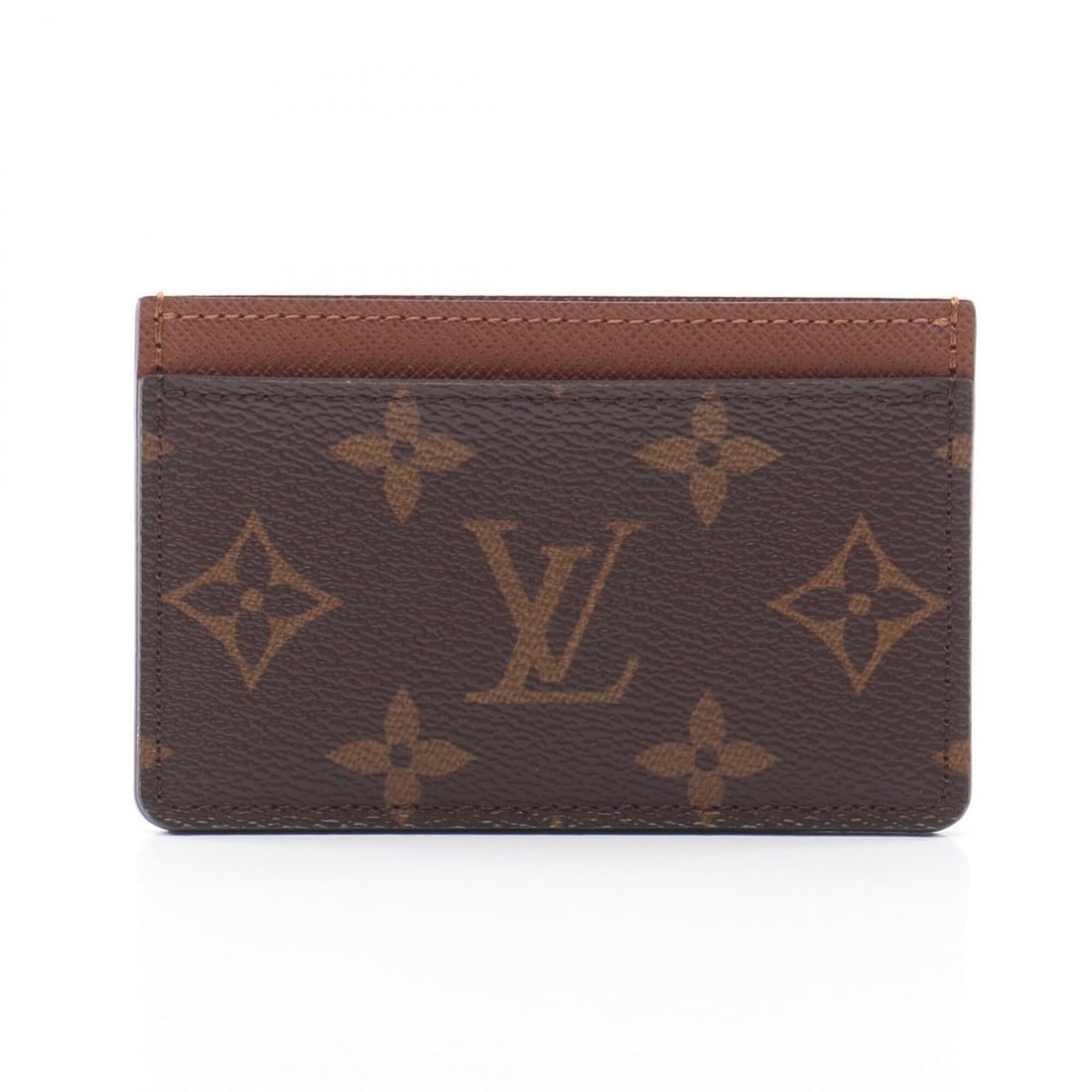 Louis Vuitton Portecarte Simple Monogram Business Card Holder/Card Case, Leather, Men's/Women's,: --- Catalog ---Category: DesignType: Card caseColor: BrownGender: Men,WomenMaterial: Leather , PVC Category: GeneralLine: MonogramBrand: Louis VuittonCategory: Physical PropertiesSize (HxWxD): 7cm x 1
