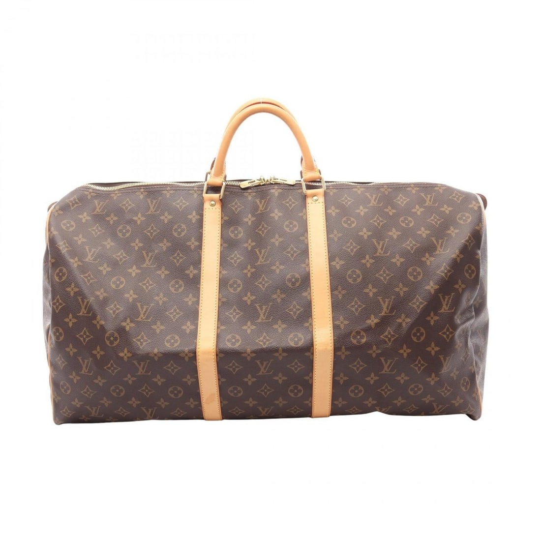 Louis Vuitton Keepall 60 Monogram Boston Bag Handbag, Coated Canvas Leather, Men's/Women's, Brown,: --- Catalog ---Category: SizeSize (HxWxD): 33cm x 60cm x 26cm / 12.99'' x 23.62'' x 10.23''Category: DesignType: Boston bag, HandbagColor: BrownGender: Men,WomenMaterial: PVC , Leather Category: Gener