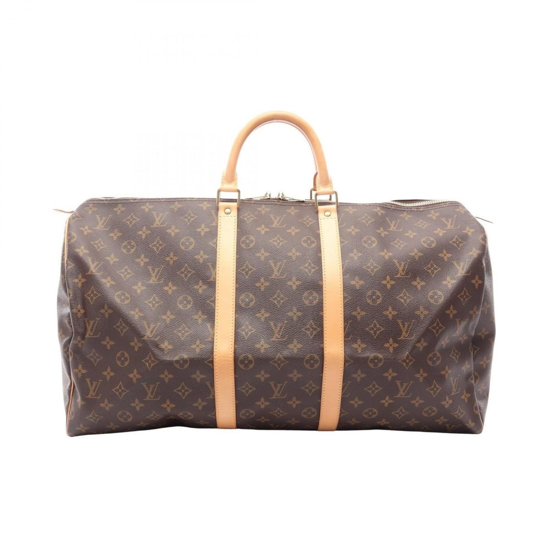 Louis Vuitton Keepall 55 Monogram Boston Bag Handbag, Coated Canvas and Leather, Pattern, Men's: --- Catalog ---Category: SizeSize (HxWxD): 30cm x 56cm x 25cm / 11.81'' x 22.04'' x 9.84''Category: DesignType: Boston bag, HandbagColor: BrownGender: Men,WomenMaterial: Monogram , Leather Category: G