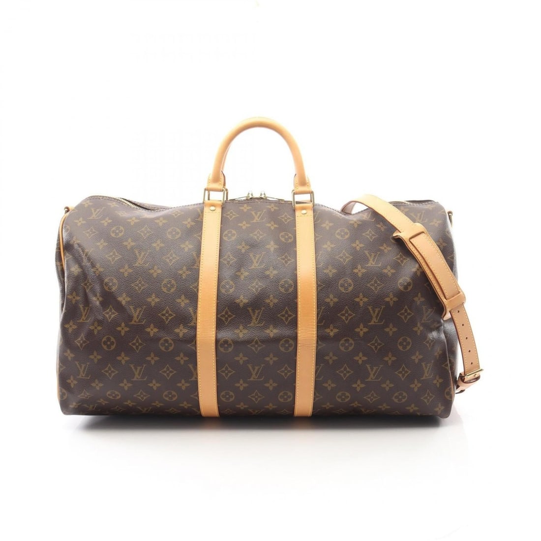 Louis Vuitton Keepall Bandoulière 55 Monogram 2-Way Boston Bag/Handbag, Coated Canvas and Leather,: --- Catalog ---Category: SizeSize (HxWxD): 30cm x 56cm x 25cm / 11.81'' x 22.04'' x 9.84''Category: DesignType: Boston bag, HandbagColor: BrownGender: Men,WomenMaterial: PVC , Leather Category: Genera